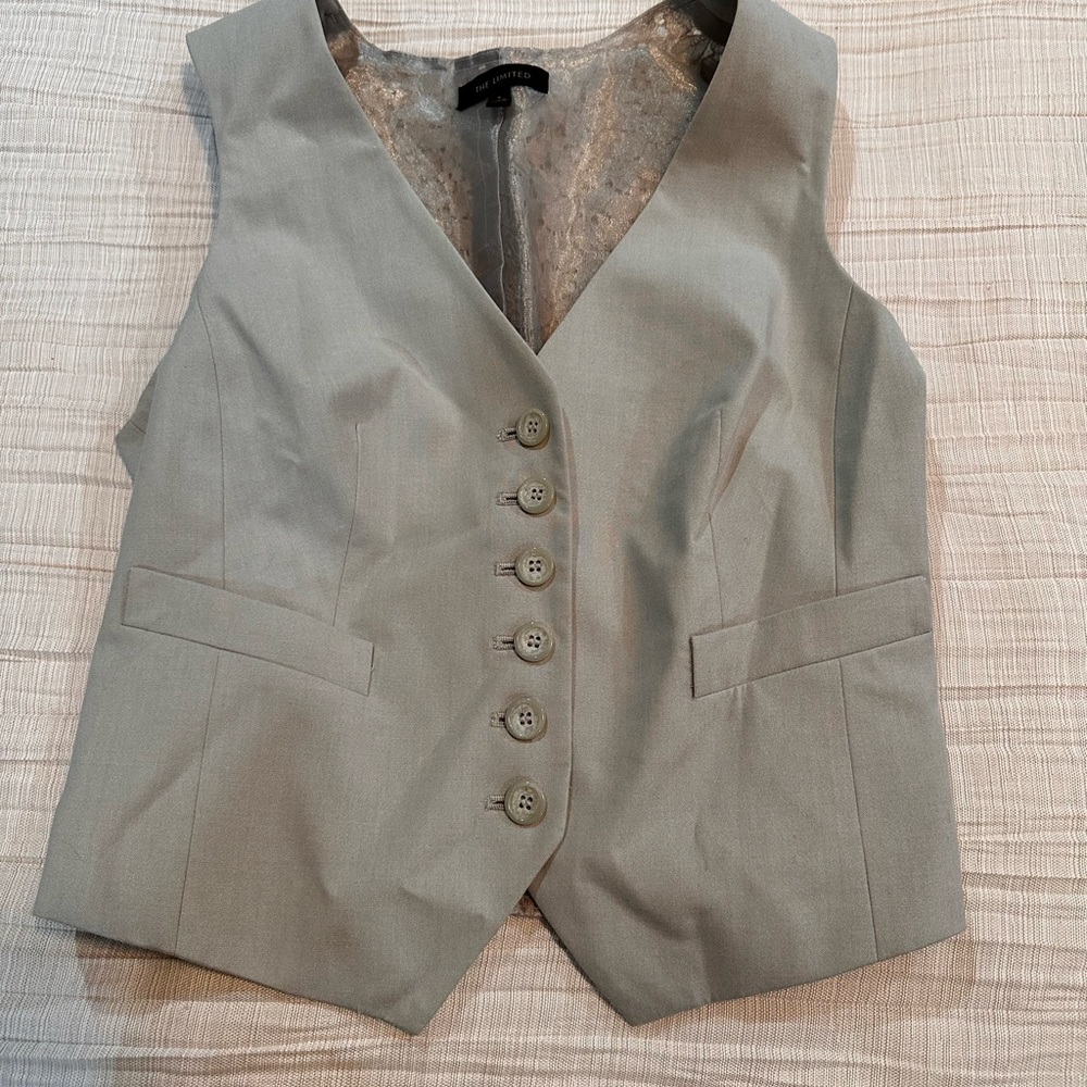 Worn The Limited Gray Suite Vest, Size S